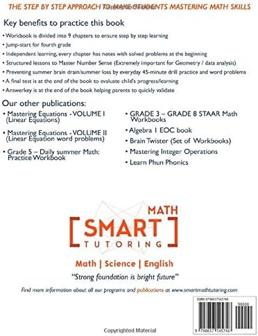 GRADE 4 - DAILY SUMMER MATH PRACTICE WORKBOOK: 195 pages, Ages 9 to 10, Long Multiplication/Division, Place Value, Decimals, Fraction, & more... by Savita Maheshwari
