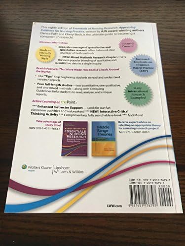 Essentials of Nursing Research: Appraising Evidence for Nursing Practice by Ph.D. Polit, Denise F.