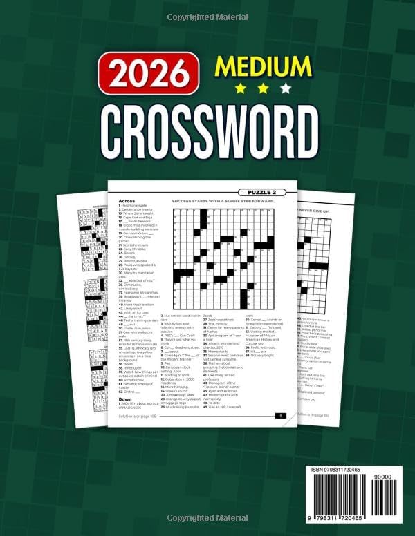 Medium-Difficulty Crossword Puzzle Book for Adults and Seniors with 100 Games: Fuel Your Mind with Fun Challenges for Focus and Relaxation (The Perfect Gift for Puzzle Lover) by Rody Publishing
