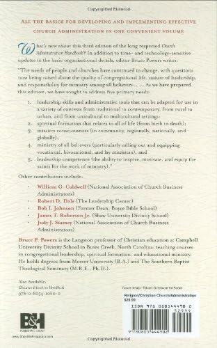 Church Administration Handbook by Bruce P. Powers