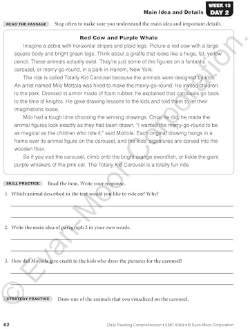 Evan-Moor Daily Reading Comprehension, Grade 4 Student Workbook by Evan-Moor Educational Publishers