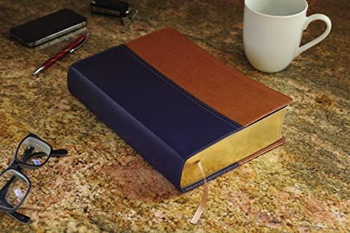 NIV, KJV, Parallel Bible, Large Print, Leathersoft, Navy/Tan: The World's Two Most Popular Bible Translations Together by Zondervan