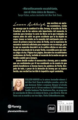Verity: La sombra de un engaño (Novela / A Novel) (Spanish Edition) by Colleen Hoover
