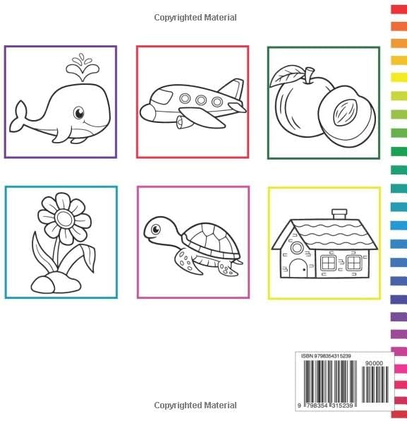 My first coloring book for toddlers 1-6: Animals, Fruits, Shapes and Vehicles , Drawing Pages for kids, Age 1-6 by WHB Press