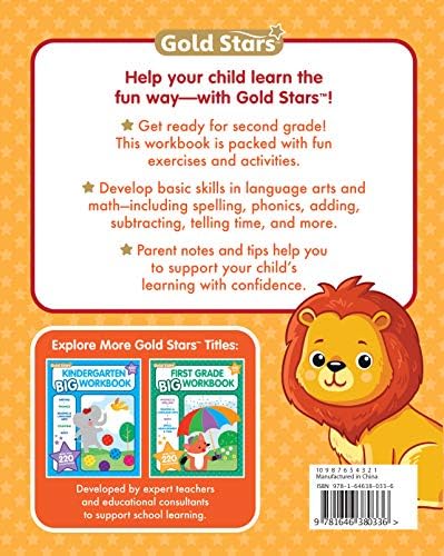 Second Grade Big Workbook Ages 7 - 8: All Subjects including 220+ Activities, Spelling and Reading, English, Addition and Subtraction, Math, Telling Time (Gold Stars Series) by Gold Stars