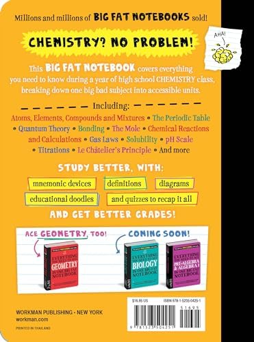 Everything You Need to Ace Chemistry in One Big Fat Notebook. (Big Fat Notebooks). by Workman Publishing