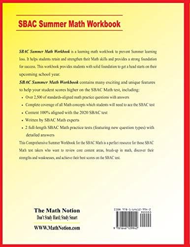 SBAC Grade 5 Summer Math Workbook: Essential Summer Learning Math Skills plus Two Complete SBAC Math Practice Tests by Michael Smith