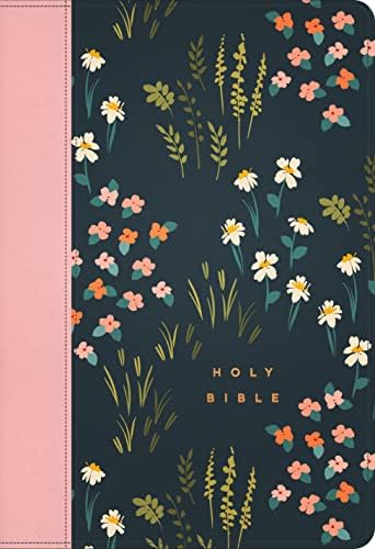 NLT Large Print Thinline Reference Zipper Bible, Filament Enabled (LeatherLike, Meadow Navy & Pink , Red Letter) by New Living Translation