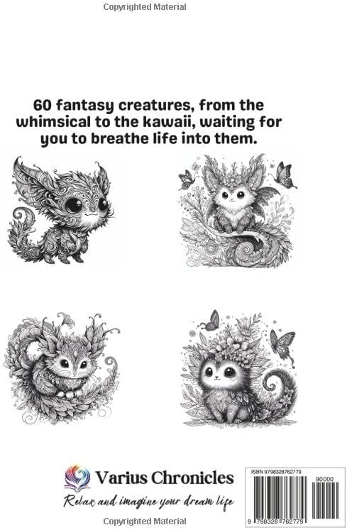 Bloom Buddies: Stress-relief fantasy coloring book for teens and adults with over 50 adorable creatures touched by nature (Varius Chronicles Fantasy ... Enchanted Creatures, and Mythical Creatures) by Mihai Iancu