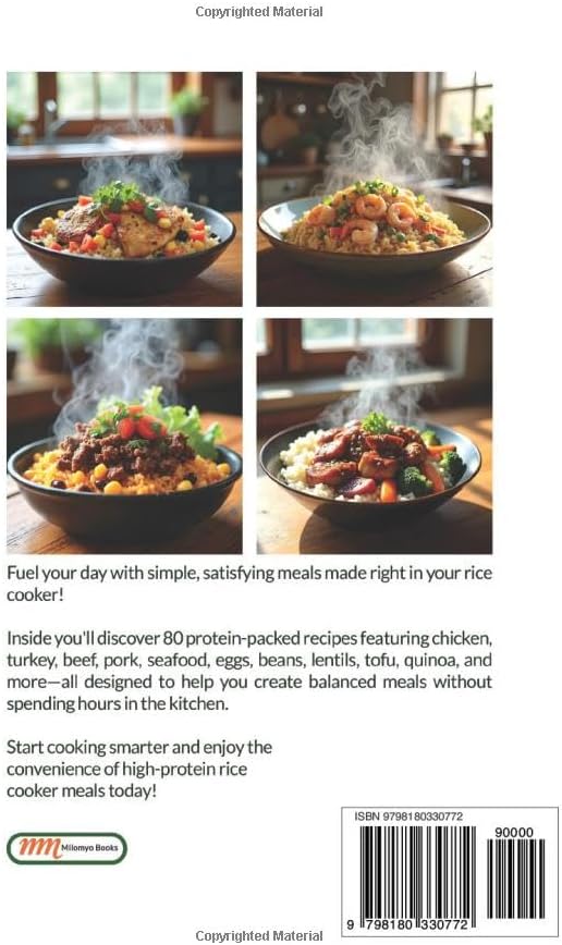 High-Protein Rice Cooker Recipes for Beginners: Quick & Easy Protein-Packed Recipes with 5 Ingredients or Less | Large Print Cookbook by Milo Myo