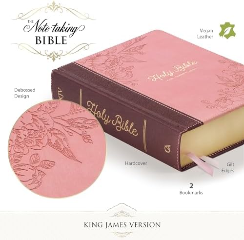 KJV Holy Bible, Note-taking Bible, Faux Leather Hardcover - King James Version, Brown/Pink (KJV Note-taking Editions) by Christian Art Publishers