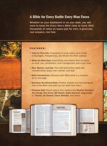 Every Man's Bible: New Living Translation, Large Print, TuTone (LeatherLike, Brown/Tan) – Study Bible for Men with Study Notes, Book Introductions, and 44 Charts by New Living Translation