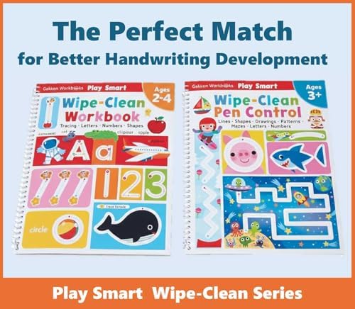 Play Smart Wipe-Clean Workbook: Ages 2-4: Tracing, Letters, Numbers, Shapes by Gakken early childhood experts