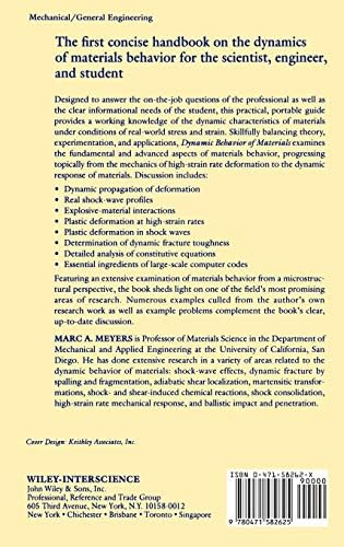 Dynamic Behavior of Materials by Marc A. Meyers