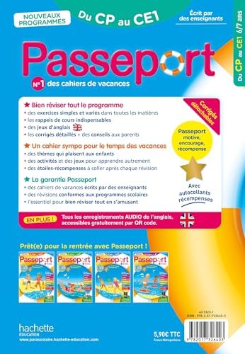 Passeport - Du CP au CE1 6/7 ans - Cahier de vacances 2026 by Philippe Bourgouint