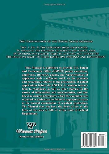 Manual of Patent Examining Procedure: 9th Ed. (Vol. 5): Original Ninth Edition (MPEP Original 9th Edition) by U.S. DEPARTMENT OF COMMERCE United States Patent and Trademark Office