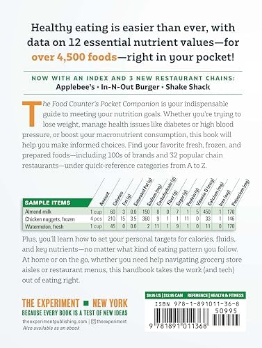 The Food Counter's Pocket Companion, Sixth Edition: Calories, Carbohydrates, Protein, Fats, Fiber, Sugar, Sodium, Iron, Calcium, Potassium, and Vitamin D―with 32 Restaurant Chains by Jane Stephenson RDN CDE