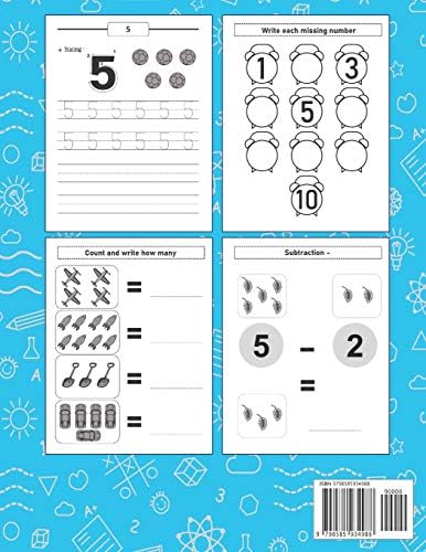 Preschool Math Workbook: For Preschoolers Ages 3-5 | Number Tracing, Counting, Addition and Subtraction Activities by Niso