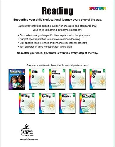 Spectrum 2nd Grade Reading Comprehension Workbooks, Spectrum Grade 2 Nonfiction and Fiction Reading Comprehension, Story Structure, Main Ideas, and Critical Thinking Skills by Spectrum