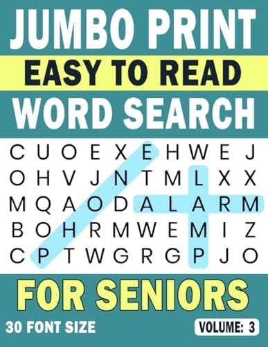Jumbo Print Easy to Read Word Search for Seniors: Volume 3: 30 Point Large-Print Puzzles for Low-Vision & Visually Impaired Readers (Jumbo Print Easy to Read Word Search Puzzles) by Wanda Playwright