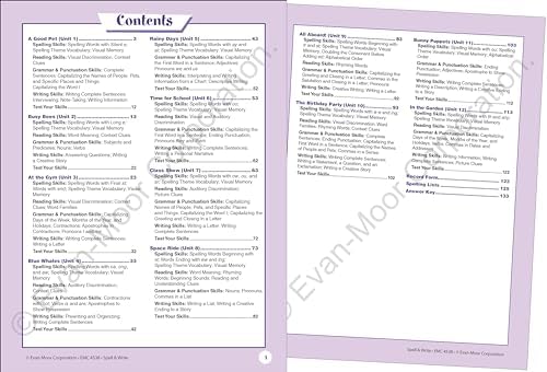 Evan-Moor Skill Sharpeners Spell and Write Workbook, Grade 2, 120 Spelling Words, Test Prep, Word Families, Short Vowels, Grammar, Punctuation, Creative Writing, Vocabulary, Activities, Homeschool by Evan-Moor Educational Publishers