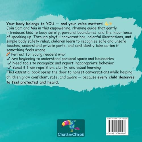 NO! STOP! TELL! – My Body, My Rules!-A Kid’s Guide to Body Safety & Boundaries: good and bad touch, teaching consent to kids, kids learning body ... (My Body, My Rules – Multilingual Series) by ChatterChirps
