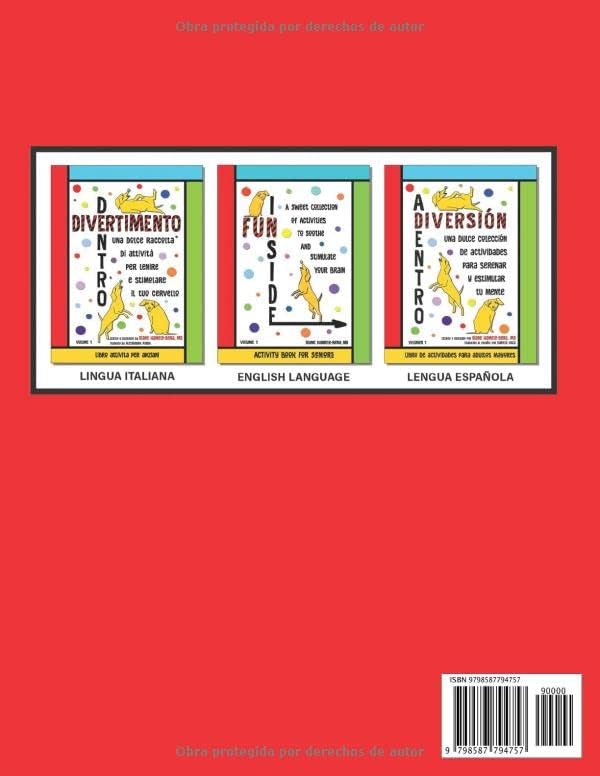 DIVERSIÓN ADENTRO: Libro de Actividades para Adultos Mayores (Easy and Fun Activity Books for Seniors with Mild Cognitive Impairment, in English, Spanish, and Italian editions) (Spanish Edition) by Diane Hamele-Bena M.D.
