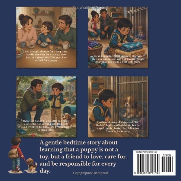 Leo's Birthday Puppy Bedtime Story: A Heartwarming Children’s Picture Book for Kids Ages 3-8 About Responsibility, Pet Adoption, and Caring for Puppies and Pets for Young Dog Lovers by Maggie G.Lane