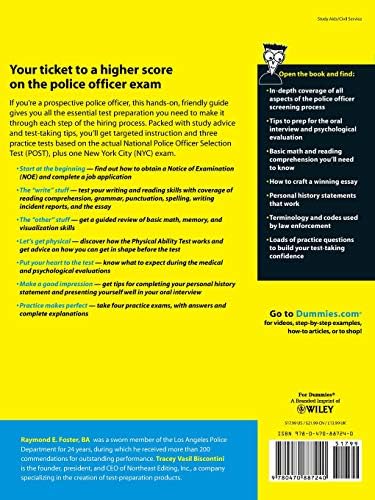 Police Officer Exam For Dummies by Raymond Foster