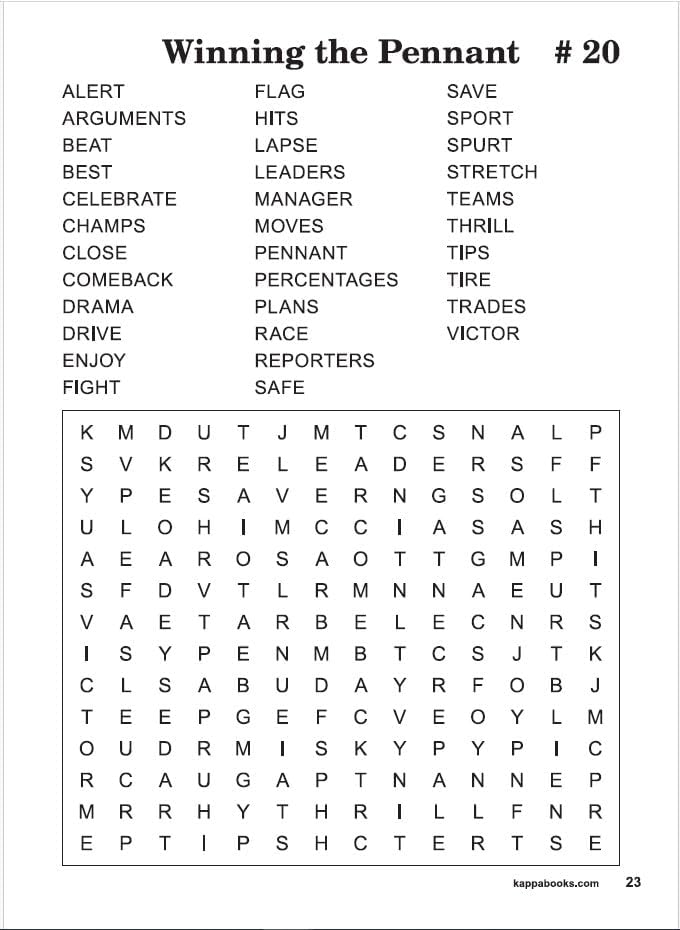Jumbo Large Print Word-Finds Word Search Puzzle Book by Kappa Books Publishers