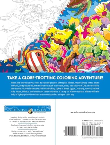 Creative Haven Around the World Color by Number (Adult Coloring Books: World & Travel) by George Toufexis