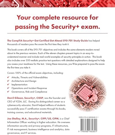 CompTIA Security+ Get Certified Get Ahead: SY0-701 Study Guide by Joe Shelley