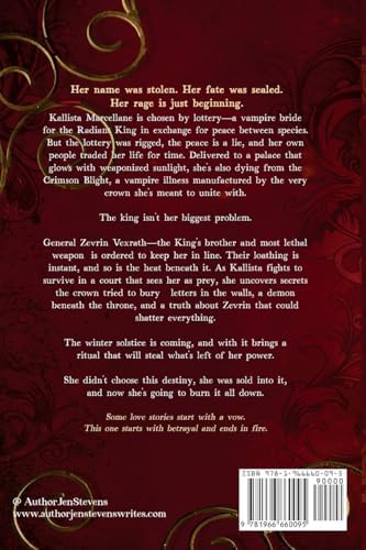 Radiant Vows: A Dark Vampire Romantasy (Unchained Duet) by Jen Stevens