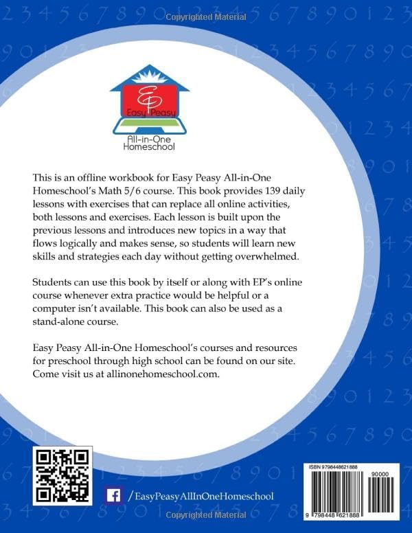 EP Math 5/6 Workbook: Part of the Easy Peasy All-in-One Homeschool by PuzzleFast