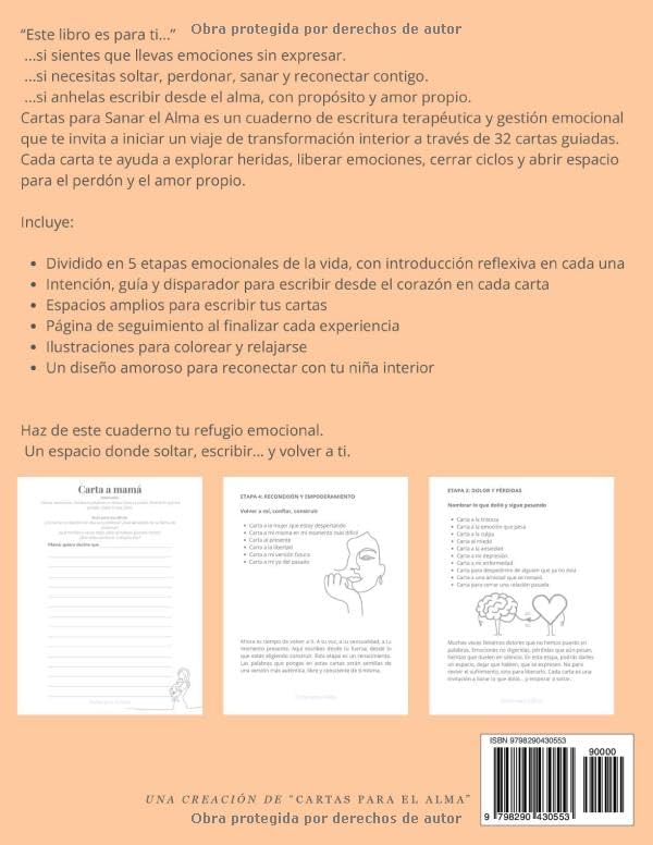 Cartas Para Sanar El Alma: Escribe, Libera y Sana con el Poder del Perdón y el Amor Propio: Un cuaderno guiado de escritura terapéutica y gestión ... para colorear y relajarte (Spanish Edition) by Carpaela Alma