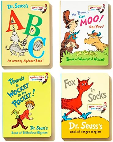 Little Green Boxed Set of Bright and Early Board Books: Fox in Socks; Mr. Brown Can Moo! Can You?; There's a Wocket in My Pocket!; Dr. Seuss's ABC by Dr. Seuss