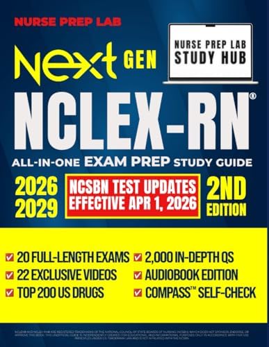 NEXT GENERATION NCLEX-RN® PREP: The stress-free, all-in-one NCLEX-RN® guide: 6+hrs audiobook, 10 full-length exams, 1,000 new CAT questions, memory ... and mindset tips to become an RN fast! by Sophia Clarke
