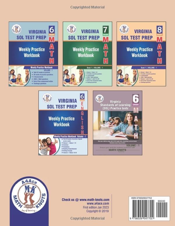 GRADES 5 to 6 : VIRGINIA Summer Math Bridge Activities (Standards of Learning ( VIRGINIA SOL) by Math-Knots) by Mrs. Gowri Vemuri