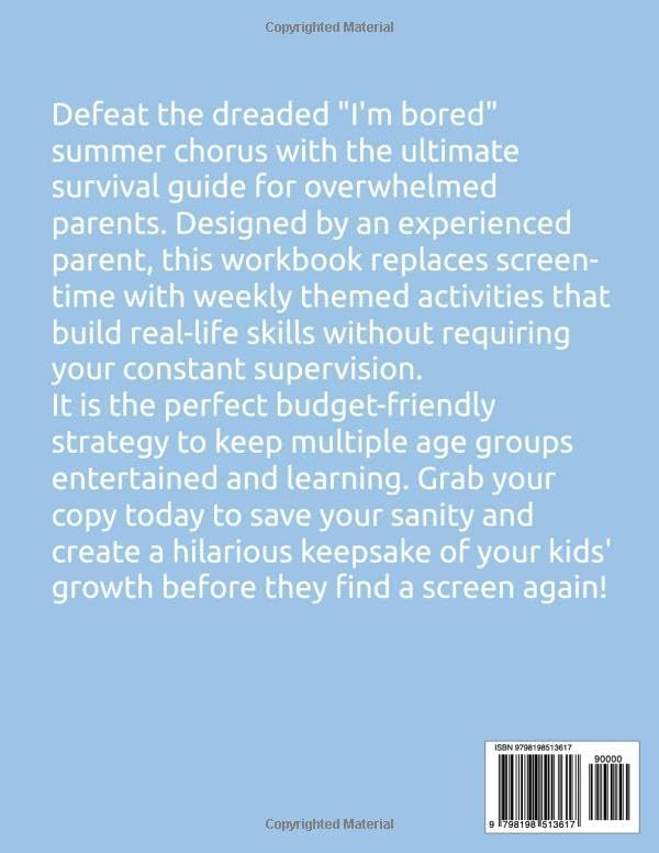 Weekly Boredom Buster Life Skills Workbook by Baily Chase