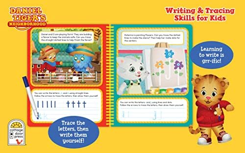 Daniel Tiger's Neighborhood Wipe Clean Writing & Tracing Workbook Skills for Preschool Kids Ages 3 - 5: Practice Pen Control, ABC's, Numbers, Handwriting, Wipe Off Pen Included by Scarlett Wing