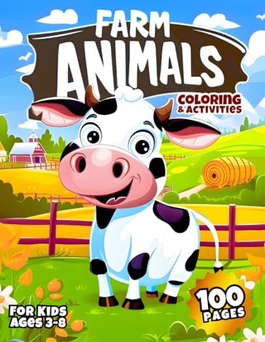 Big Book of Farm Animals Coloring & Activities for Kids Ages 3-8: A Fun 100-Page Workbook of Mazes, Word Searches & More — Includes Answer Key by Teddystore Fr