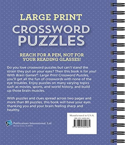 Brain Games - Large Print Crossword Puzzles (Purple) by Publications International Ltd.