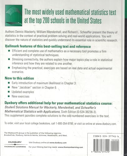 Mathematical Statistics with Applications by Dennis Wackerly