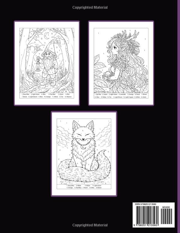 Fantasy Creatures Color by Number: 40 Magical Designs for Adults & Teens to Relax, Unwind & Create by RP Creations