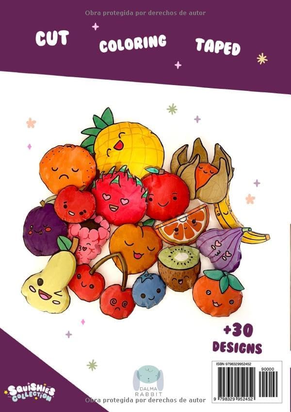 Paper Squishy Fruits: DIY coloring and crafts. You can make cute squishies. (Squishies Collection) (Spanish Edition) by Dalma Rabbit Editions