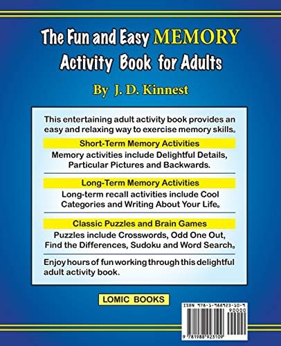 The Fun and Easy Memory Activity Book for Adults: Includes Relaxing Memory Activities, Easy Puzzles, Brain Games and More by J. D. Kinnest