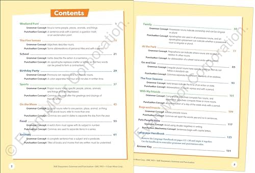 Evan-Moor Skill Sharpeners Grammar and Punctuation Workbook, Grade 1, Nouns, Verbs, Sentence Structure, Subject, Predicate, Language Handbook, Real-World Practice, Fun Activities, Homeschool, Practice by Evan-Moor Educational Publishers