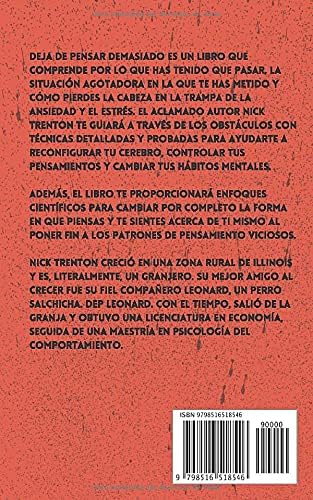 Deja de pensar demasiado: 23 técnicas para aliviar el estrés, detener las espirales negativas, despejar la mente y concentrarse en el presente (Spanish Edition) by Nick Trenton
