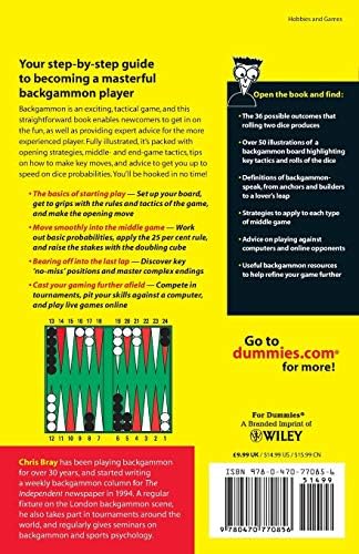 Backgammon For Dummies (For Dummies Series) by Chris Bray