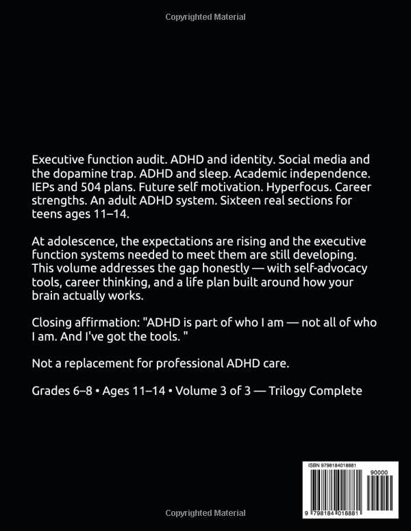 The ADHD & Focus Workbook: Grades 6–8 by Bugs Ben